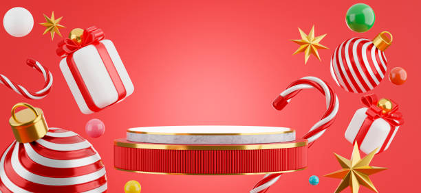 istock marble podium floating with christmas concept for product display 1336390941