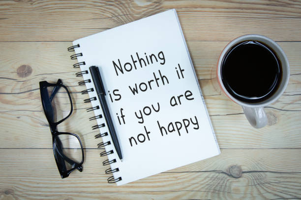 istock Open notebook with text 