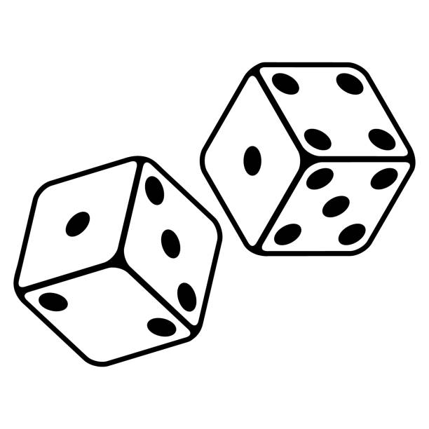 ilustrações de stock, clip art, desenhos animados e ícones de cartoon dice vector illustration on white background - rolling up illustrations