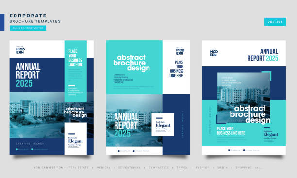 vector brochure flyer design layout template set - business meeting 幅插畫檔、美工圖案、卡通及圖標