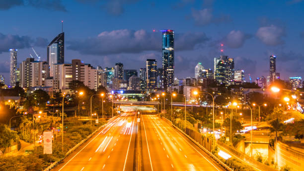 istock Freeway to Brisbane City, Queensland Australia 1336411207