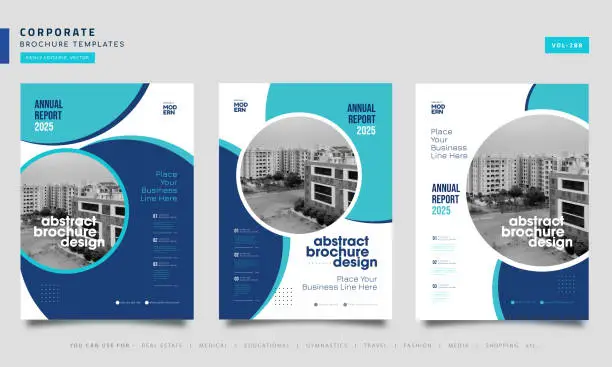 Vector illustration of Collection of Corporate Book Cover Design Template in A4