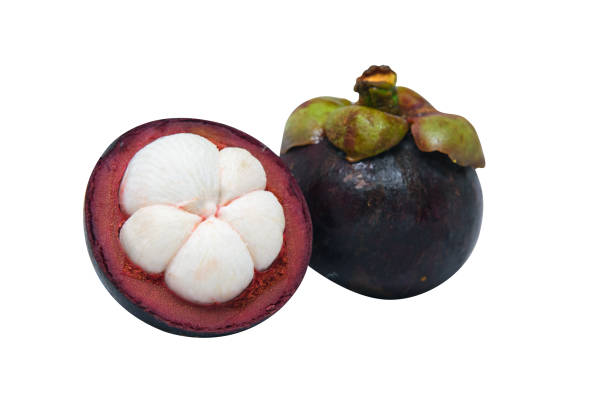 istock Mangosteen isolated on the white background with clipping path. 1336412123