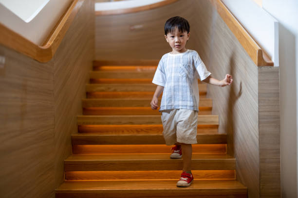 Little boy down the stairs