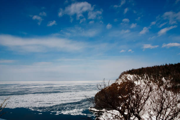 istock Sea with ice floes on shore 1336420512