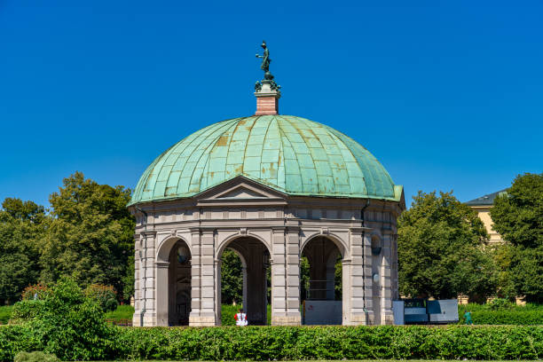 hofgarten park with dianatempel in munich, germany - diana pavilion imagens e fotografias de stock