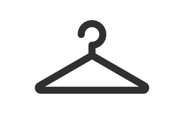 ilustrações de stock, clip art, desenhos animados e ícones de clothes hangar hook  icon symbol shape. coat rack sign silhouette. vector illustration image. isolated on white background. - gondola