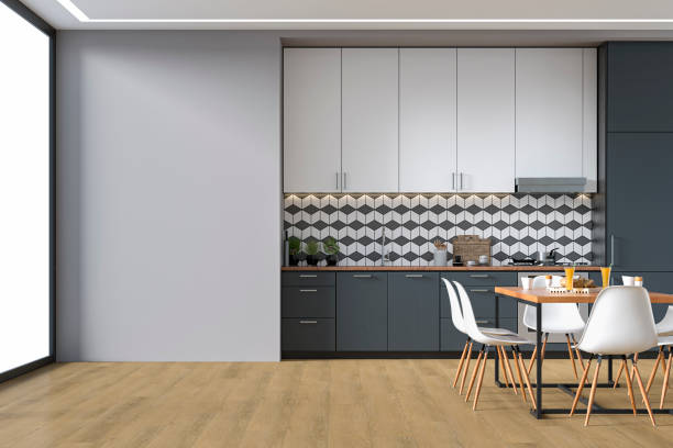 istock Modern kitchen and dining room stock photo 1336437115