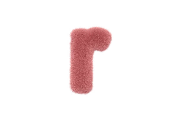 istock Letter R with Pink Fluffy Hairy Fur Lower case 1336438560