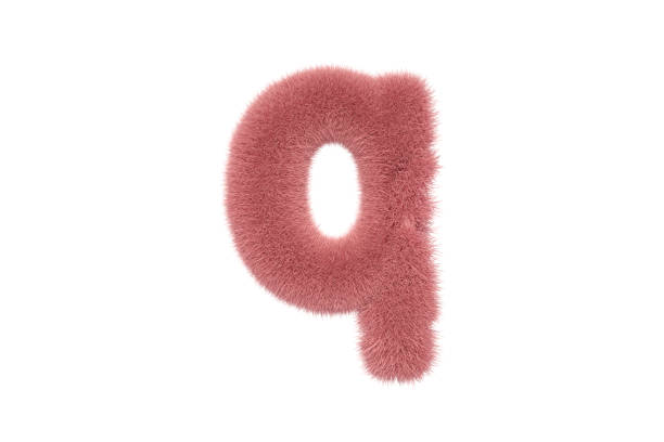 istock Letter Q with Pink Fluffy Hairy Fur Lower case 1336438642