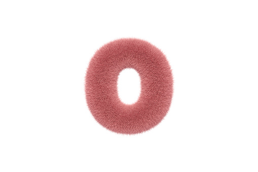 Letter O with Pink Fluffy Hairy Fur Lower case