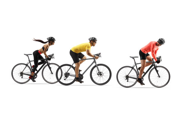 istock Young people riding road bicycles 1336439036