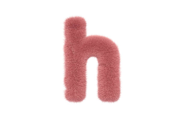 istock Letter H with Pink Fluffy Hairy Fur Lower case 1336439176