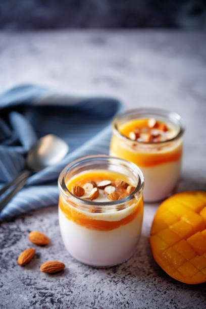 istock Greek yogurt mango healthy breakfast in a jar 1336439423