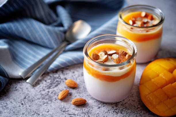 istock Greek yogurt mango healthy breakfast in a jar 1336439424
