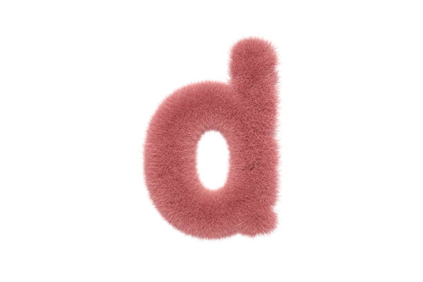 istock Letter D with Pink Fluffy Hairy Fur Lower case 1336440002