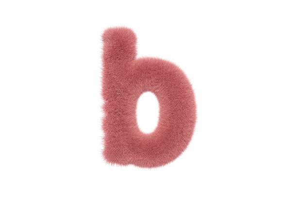 istock Letter B with Pink Fluffy Hairy Fur Lower case 1336440110