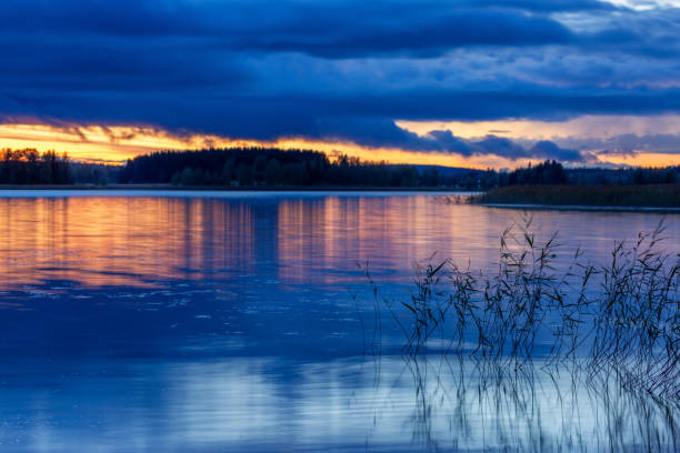 istock Blue sunset on the beautiful lake, Finland 1336443824