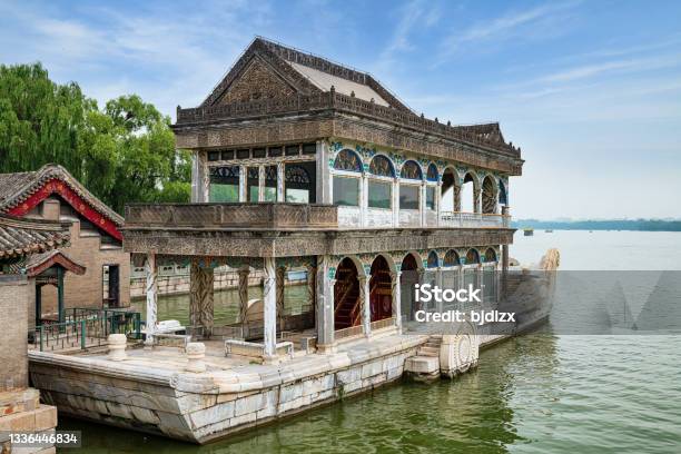 Marble Boat At The Summer Palace In Beijing China Stock Photo - Download Image Now - China - East Asia, Chinese Culture, Ancient