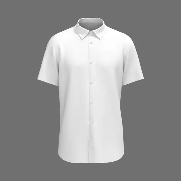 Short-sleeve collared shirt outfit for the office. 3d rendering, 3d illustration
