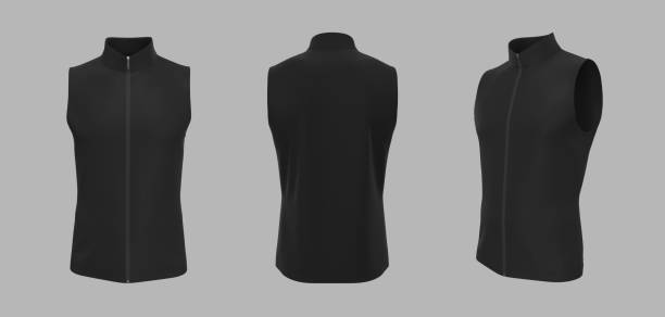 istock Sleeveless cycling jersey mockup in front, side and back 1336448291
