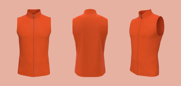 istock Sleeveless cycling jersey mockup in front, side and back 1336448334
