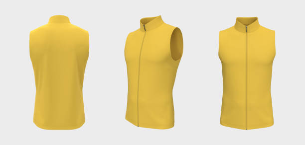 istock Sleeveless cycling jersey mockup in front, side and back 1336448946