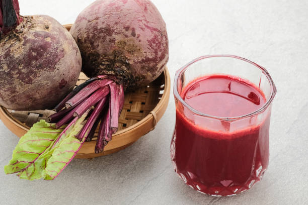 istock Healthy Beetroot juice, served in glass. 1336450821