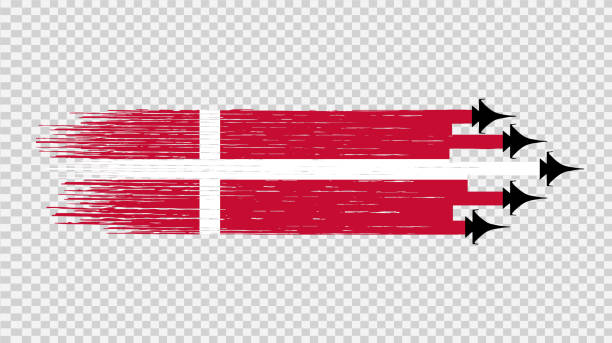 Denmark flag with military fighter jets isolated  on  or transparent ,Symbols of Denmark,template for banner,card,advertising,poster, vector,top gold medal  winner sport country Denmark flag with military fighter jets isolated  on  or transparent ,Symbols of Denmark,template for banner,card,advertising,poster, vector,top gold medal  winner sport country rocket launch platform stock illustrations
