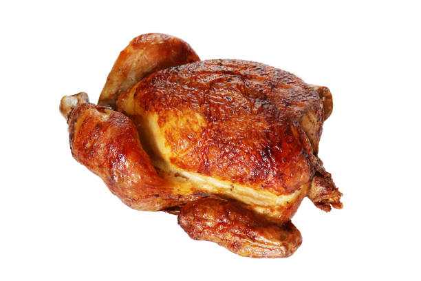 istock Grilled chicken with a delicious fried crust on a black plate. 1336455109