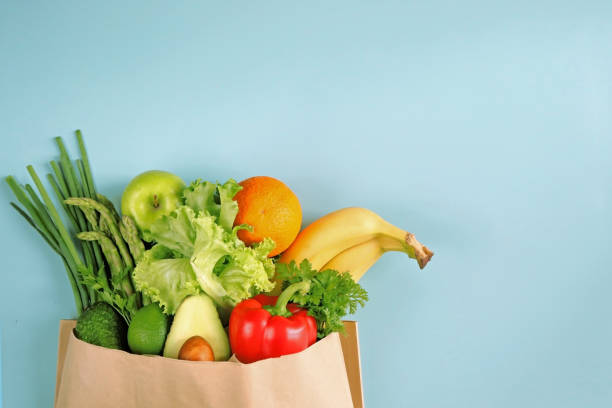 istock Healthy vegetables in a paper bag. 1336455953