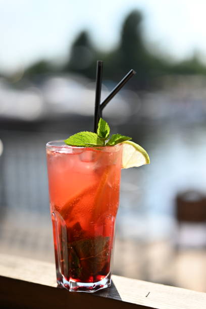 istock cocktail red lemonade mojito cold with mint in a restaurant 1336457584