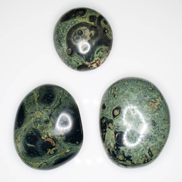 istock Natural polished jasper kabamba on the white background 1336458022