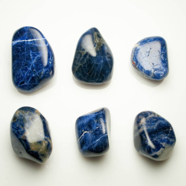 istock Natural sodalite on the white background 1336458835