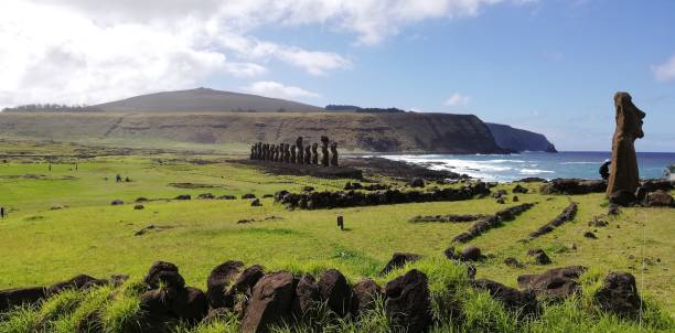 istock 13 moai in Ahu Tongariki, Easter Island. 1336459879