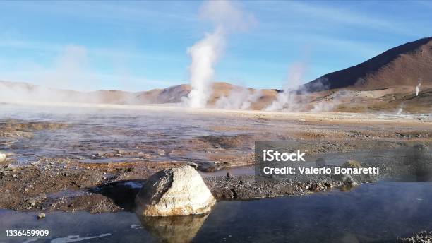 Fumaroles And Geysers Of El Tatio Stock Photo - Download Image Now - Hot Spring, Chile, Geyser