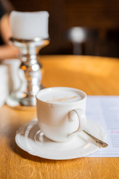 istock morning cup with cappuccino latte in a restaurant 1336459911