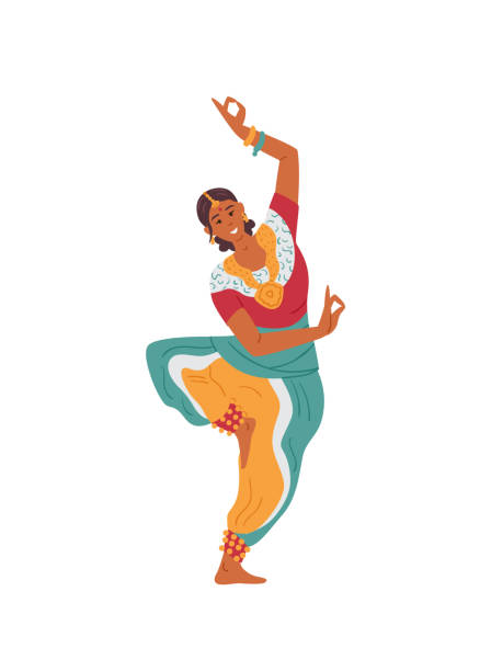 istock Indian Woman In Traditional Outfit Dancing 1336467470