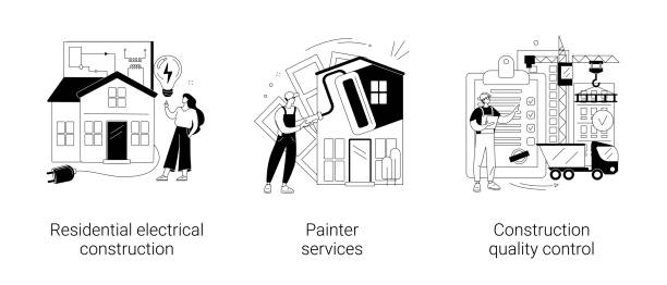 illustrations, cliparts, dessins animés et icônes de rénovation de maison concept abstrait illustrations vectorielles. - licensed