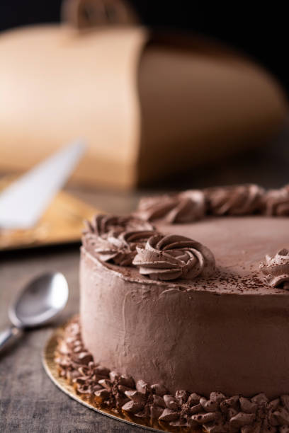 istock Piece of chocolate truffle cake 1336469007