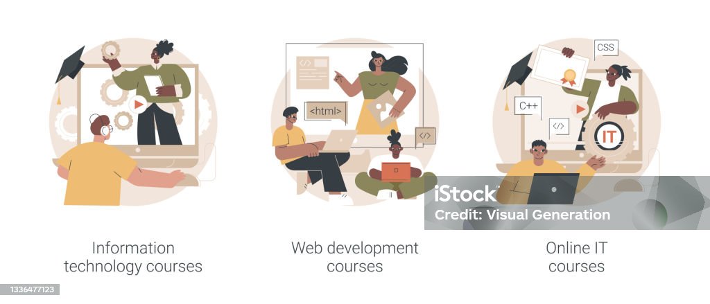 Computer Training Abstract Image It Education Abstract Concept Vector Illustrations Stock Illustration ...