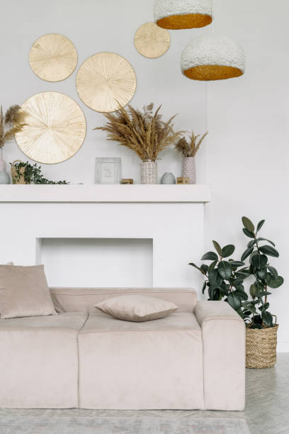 istock Apartment interior, modern living room with decor. 1336478235