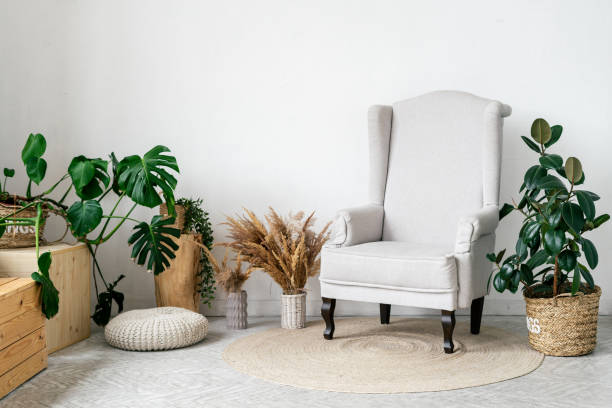 istock Home interior, modern apartment design with decor. 1336478259
