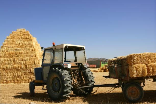 istock Barn stacked  and agriculture tractor 1336479187