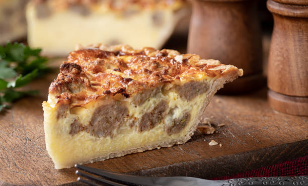 istock Slice of sausage quiche 1336481302