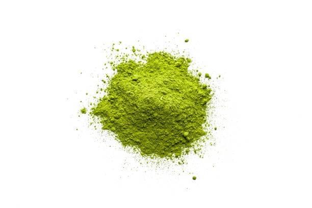 istock Matcha tea powder heap shot from above on white 1336485534