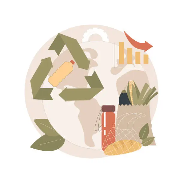 Vector illustration of Reduce Reuse Recycle abstract concept vector illustration.