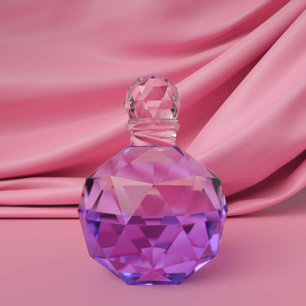 istock Perfume in a glass bottle in the form of a spherical polyhedron. 3D render 1336485824
