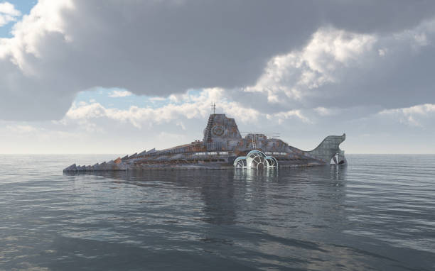 istock Fantasy submarine in the open sea 1336489889
