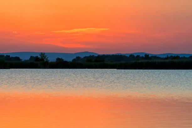Sunset in Burgenland, Austria, Europe,